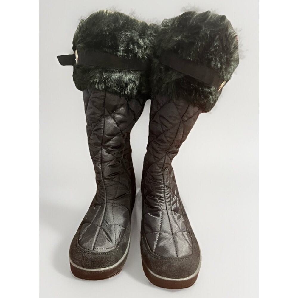 WOMENS CANYON RIVER BLUES Quilted FAUX FUR SIZE 11 M Knee Black BOOTS